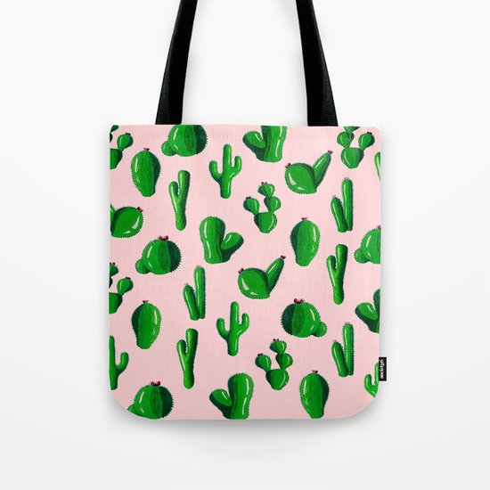 Pink Cactus Tote Bag