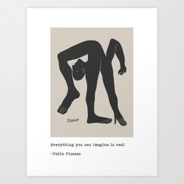 Picasso - Everything you can imagine is real. Art Print