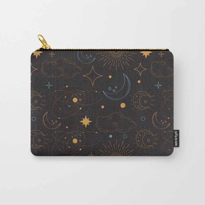 Celestial Pattern Sun Moon and Stars Carry-All Pouch