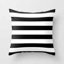 Horizontal Black and White Stripes - Lowest Priced Throw Pillow