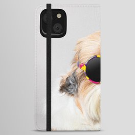 Cool Shih Tzu dog with sunglasses iPhone Wallet Case