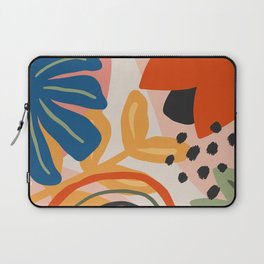 Flower Market Madrid, Abstract Retro Floral Print Laptop Sleeve