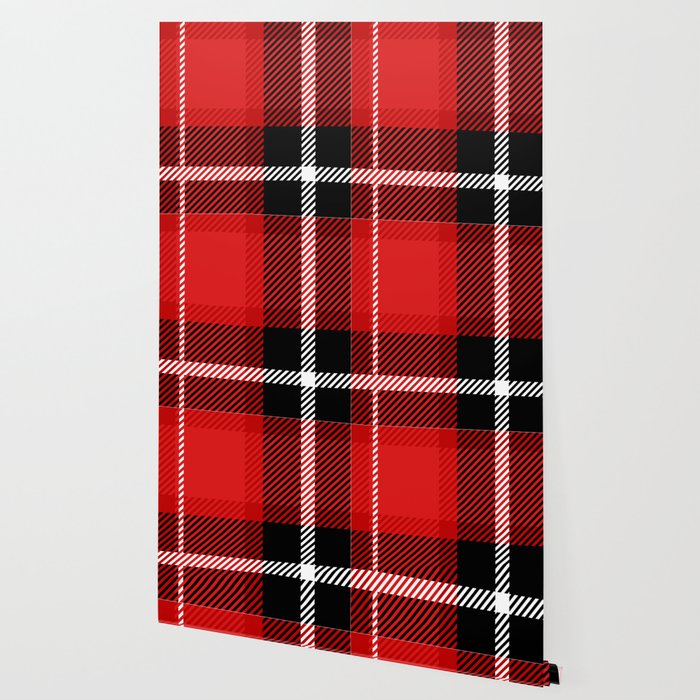 Red Black Plaid Wallpaper By Latheandquill Society6