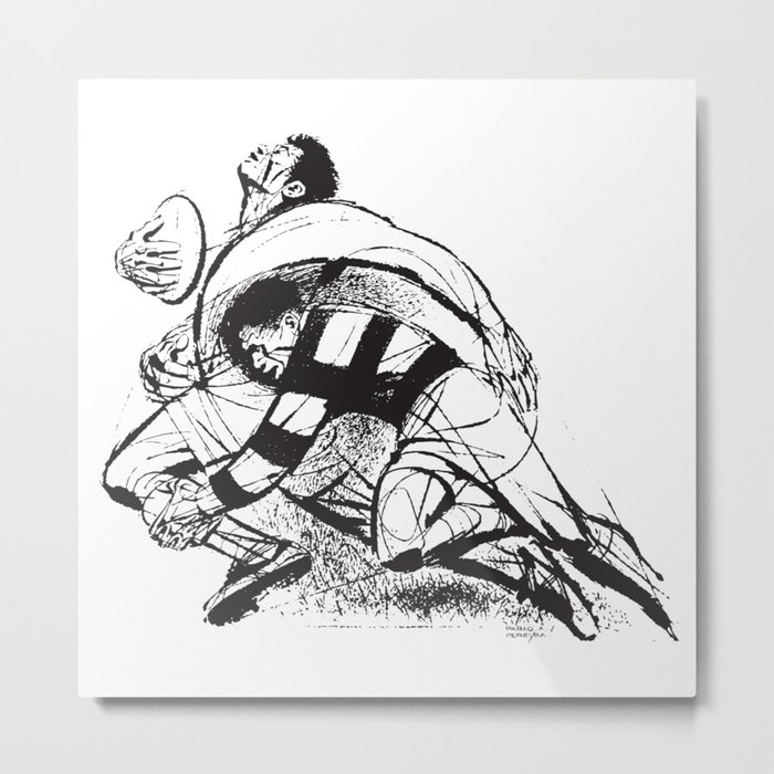 Rugby Tackle by PPereyra Metal Print