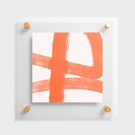 Abstract Minimalist Painted Brushstrokes 1 in Orange  Floating Acrylic Print