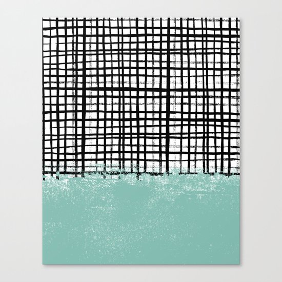 Mila - Grid and mint - paint, art, artist cell phone case, grid phone case Canvas Print