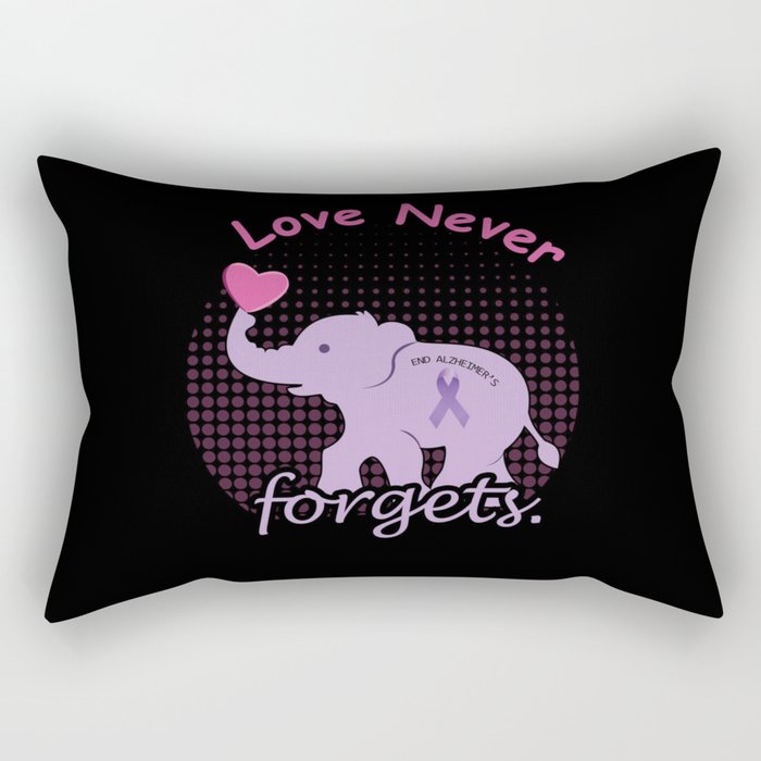 Elephant Love End Alzheimer Alzheimer's Awareness Rectangular Pillow
