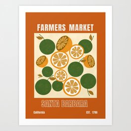 Retro farmers  market Art Print