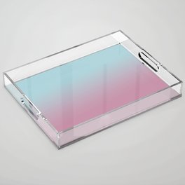 Modern Abstract Pastel Pink Teal Ombre Acrylic Tray