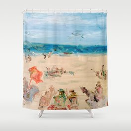 Beach on a Sunday in Deauville Shower Curtain
