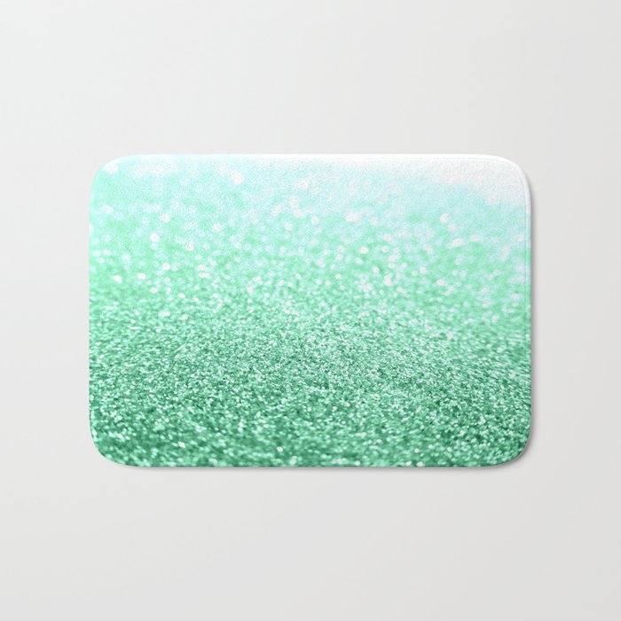 seafoam green glitter Bath Mat