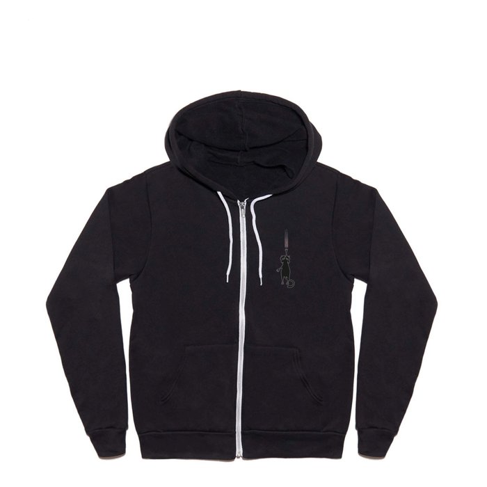 Falling cat with scratches Full Zip Hoodie