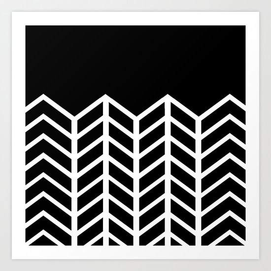 BLACK LACE CHEVRON Art Print