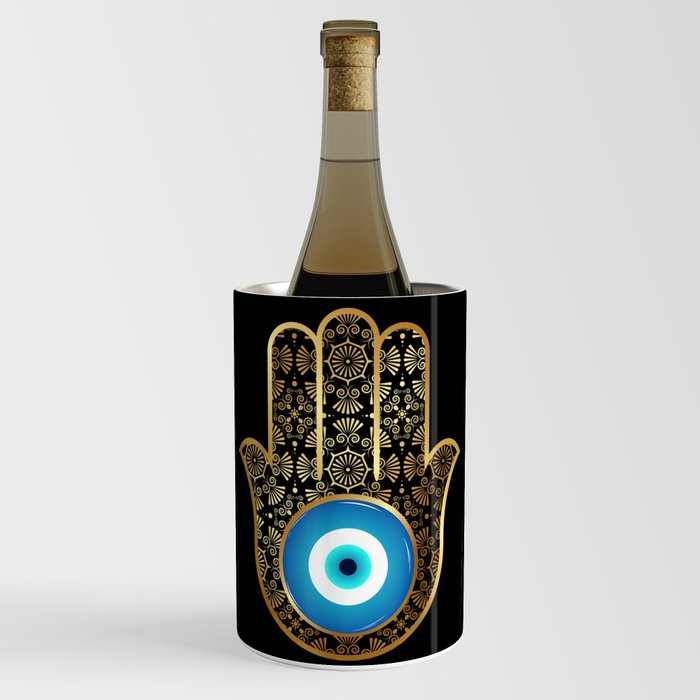 Evil Eye Amulet Hamsa Hand Mandala Wine Chiller