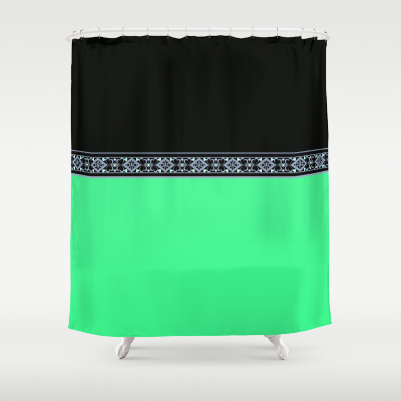 Neon Green Green And Black Shower Curtain By Palitraart Society6
