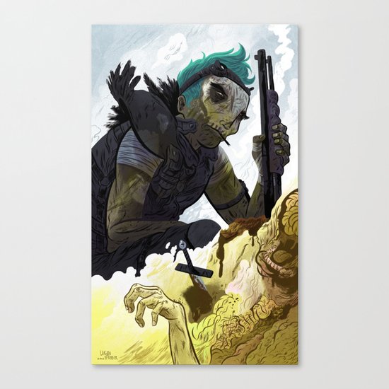 Apocalyptic Biker Canvas Print