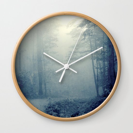 Wander in a Woodland Fog Wall Clock