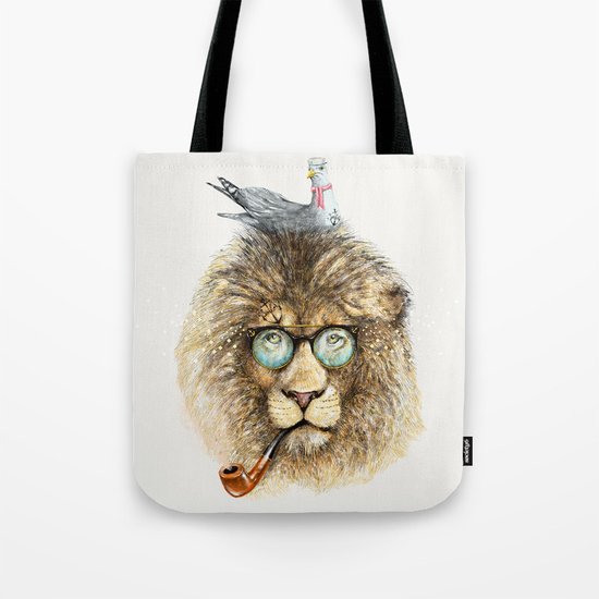 Lion sailor & seagull Tote Bag