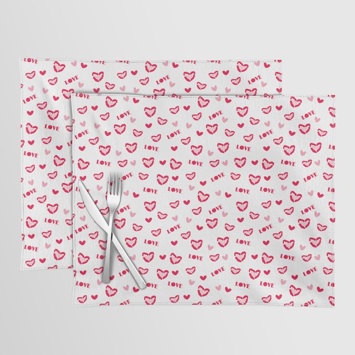 Love pattern. Red whis pink colors Placemat