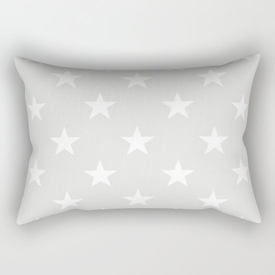 Stars (White/Platinum) Rectangular Pillow