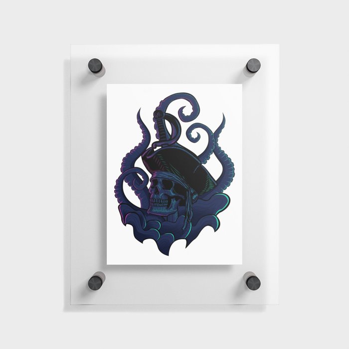Deadly Pirates with tentacles Floating Acrylic Print
