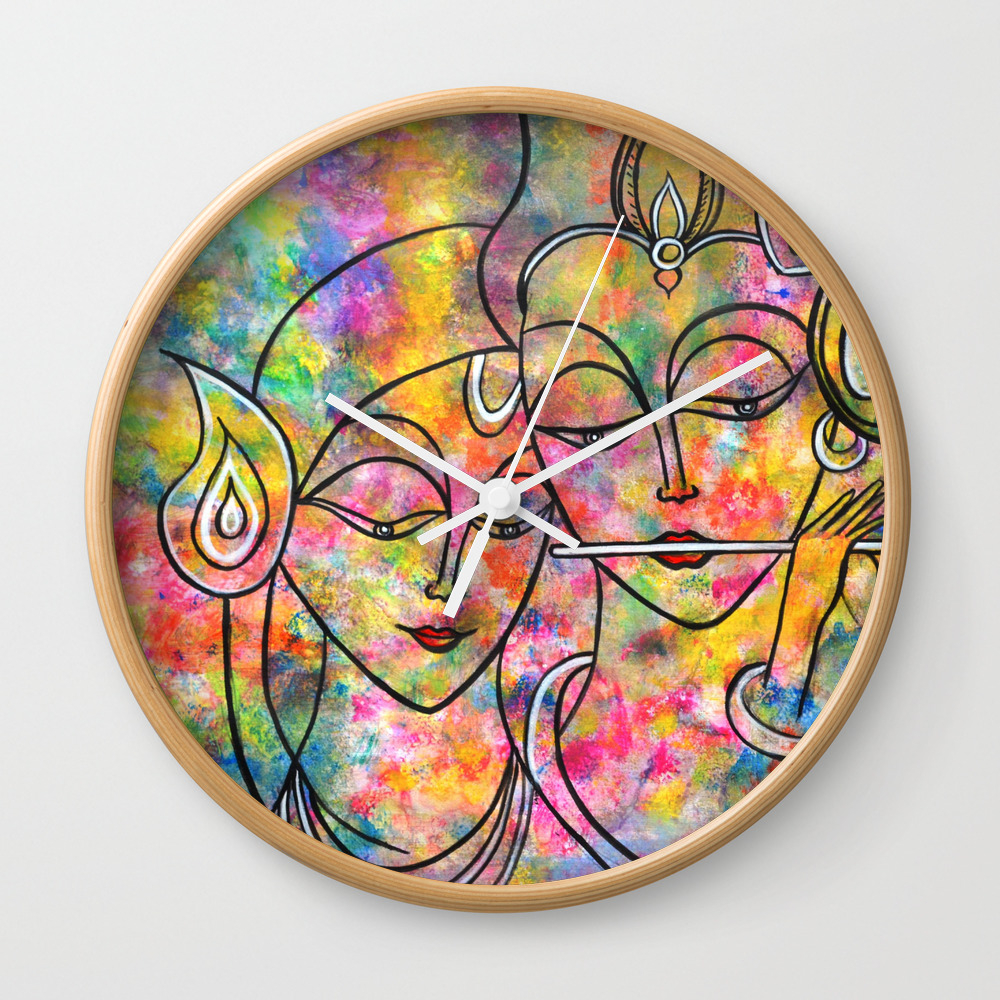 Radha Krishna Abstract Colorful Painting By Manjiri Kanvinde Wall