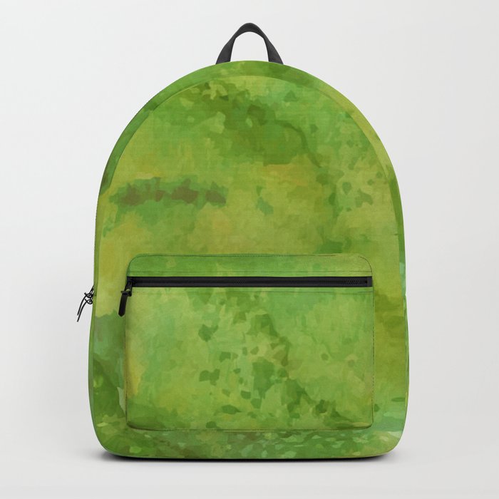 Watercolor lime green abstract hand painted pattern Backpack