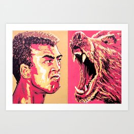 Ali vs. Kodiak Grizzly Bear Art Print