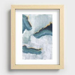 Azure Blue Abstract Painting Recessed Framed Print