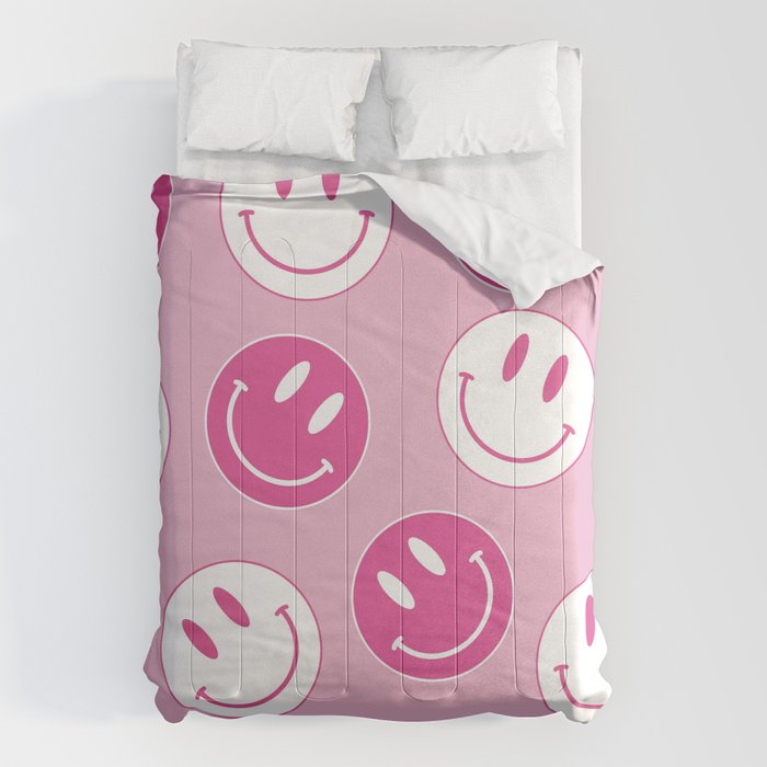 Large Pink and White Smiley Face - Preppy Aesthetic Decor Water