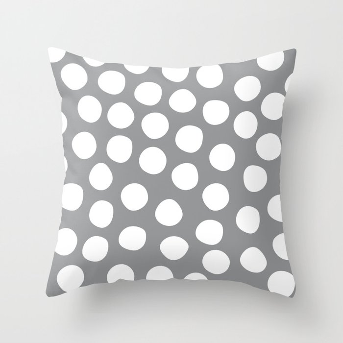 Ultimate Gray White organic dots op-art Throw Pillow
