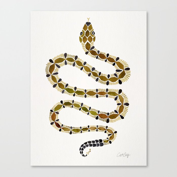 Olive Serpent Canvas Print