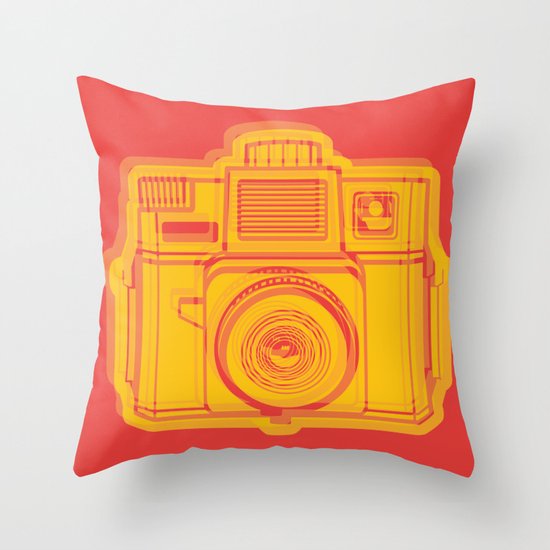 I Still Shoot Film Holga Logo - Reversed Yellow & Red Throw Pillow