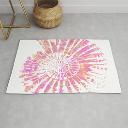Nautilus Shell Design in Pink, Orange and Purple Paint Pattern  Rug