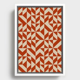 Geometric 19 | Brick Red Framed Canvas