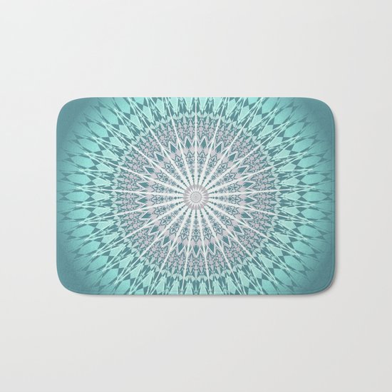 Teal Mandala Medallion Bath Mat