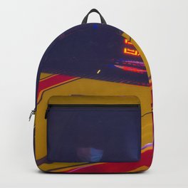 Yellow taxi in Tokyo, neo-noir vibe Backpack | Alley, Lensbymatthew, City, Bladerunner, Manga, Gifts, Tokyo, Japan, Blue, Sciencefiction 