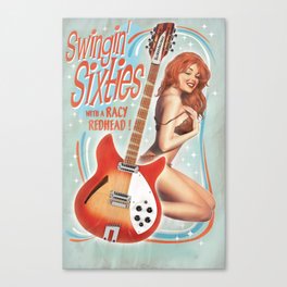 Guitar Girl 03 'Racy Redhead' Canvas Print