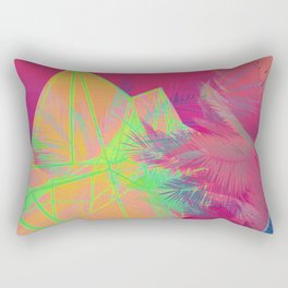 Pink Polygonal Palms Rectangular Pillow