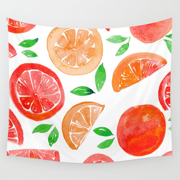 Watercolor oranges Wall Tapestry