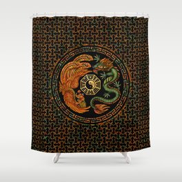 Phoenix and Dragon with bagua #2 Shower Curtain