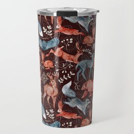 Bear, deer, owl, fox and hare Pattern Travel Mug