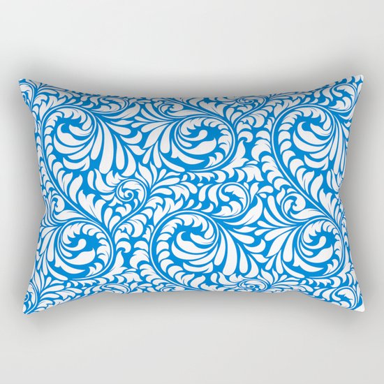 Blue Swirls Rectangular Pillow