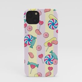 Hello Sweetie Candy & Heart Stripe Print iPhone Case