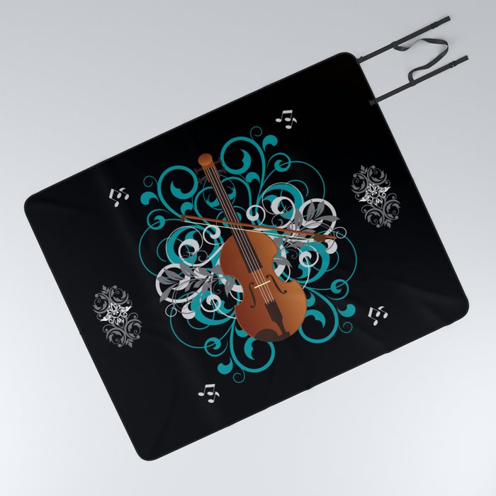 Violin Swirls Picnic Blanket