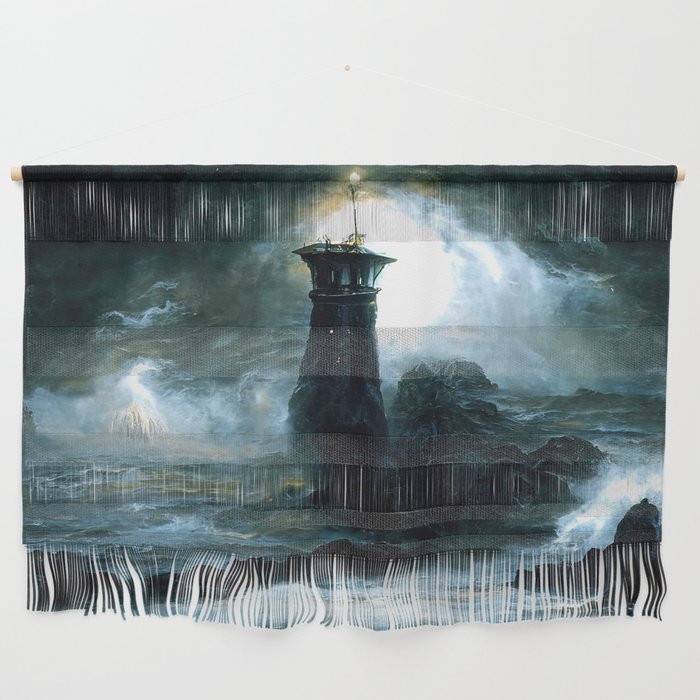 A lighthouse in the storm Wall Hanging