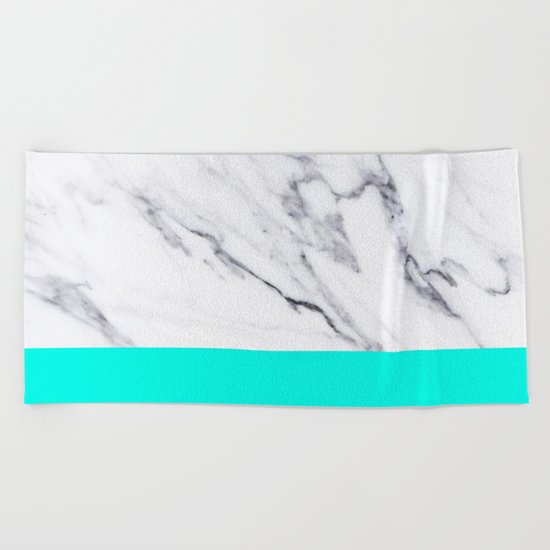 Marble Blue Luxury iPhone Case and Throw Pillow Design Beach Towel