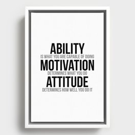 Ability Motivation Attitude, Office Decor, Office Wall Art, Office Art Framed Canvas