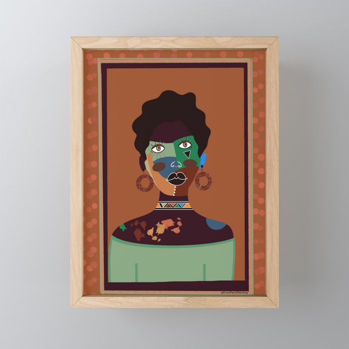 Nubian Queen Vibes  Framed Mini Art Print
