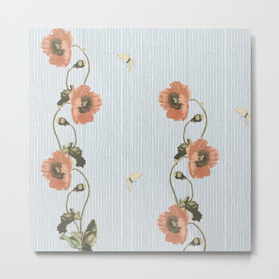 Poppy and stripe Metal Print